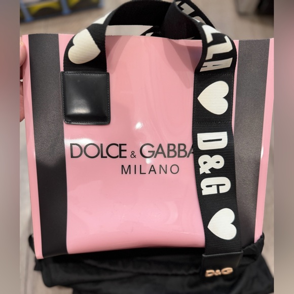 Dolce & Gabbana PVC Strap Shoppers Tote Bag Barbie pink